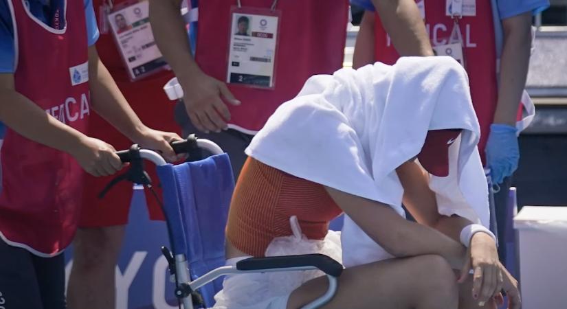 Borzasztó: hőgutát kapott az élsportoló az olimpián, fel kellett adnia – videó