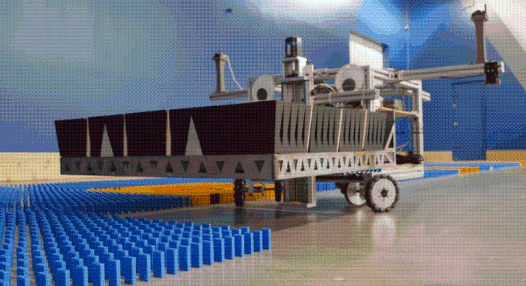 Rekordidő alatt állított fel százezer dominót egy robot