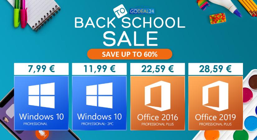 Windows 10 már 7,99 Eurótól a Godeal24 Back to School akciójában