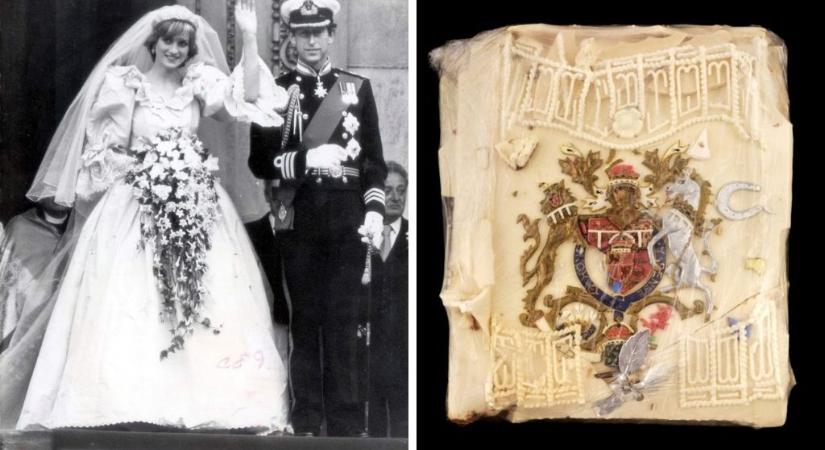 Elárvereznek egy szelet tortát Diana hercegnő esküvőjéről