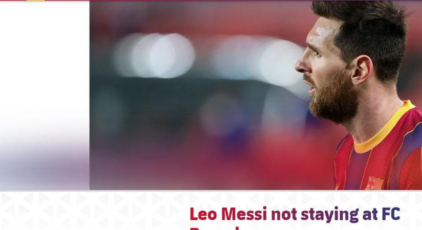 Barcelona: Messi elhagyja a csapatot – hivatalos