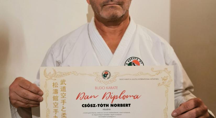 A zalai Csősz-Tóth Norbert elérte a karate legmagasabb fokozatát