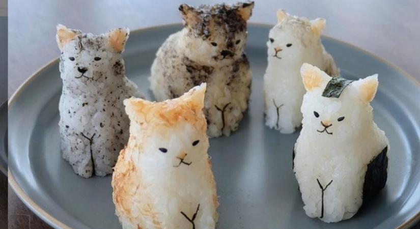 Ennivaló rizsfigurákat készít a japán ételművész