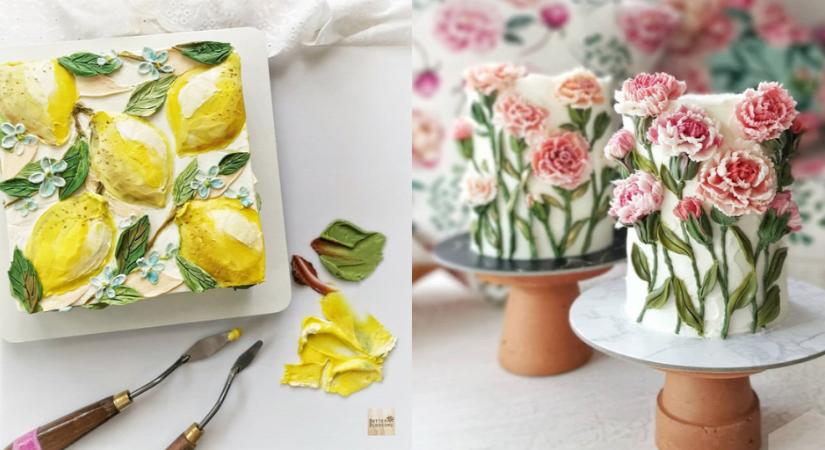 Gyönyörű virágok és vajkrém: vétek lenne megenni ezeket a romantikus tortacsodákat - Galéria