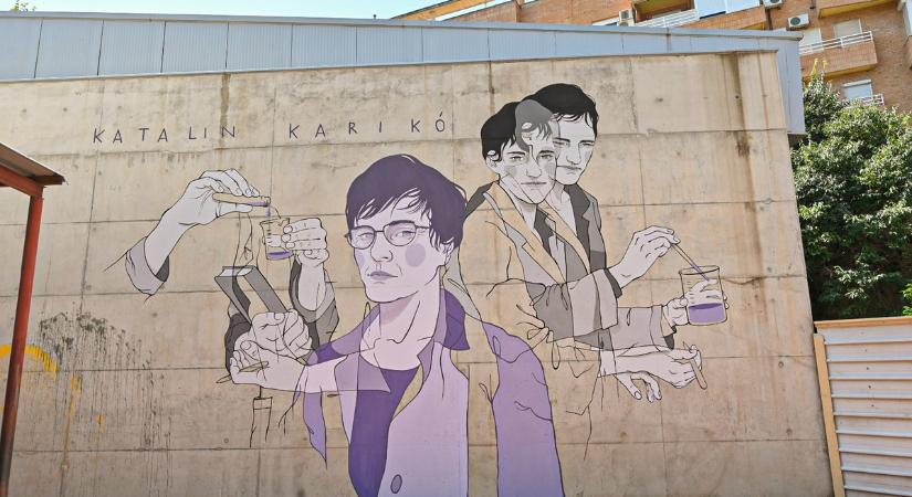 Karikó Katalin a valenciai egyetemen is kapott egy falfestményt