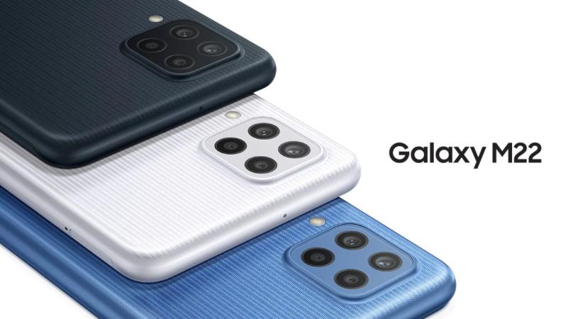 Hivatalos a Samsung Galaxy M22: 90 Hz-es AMOLED kijelző és 5000 mAh-s akku