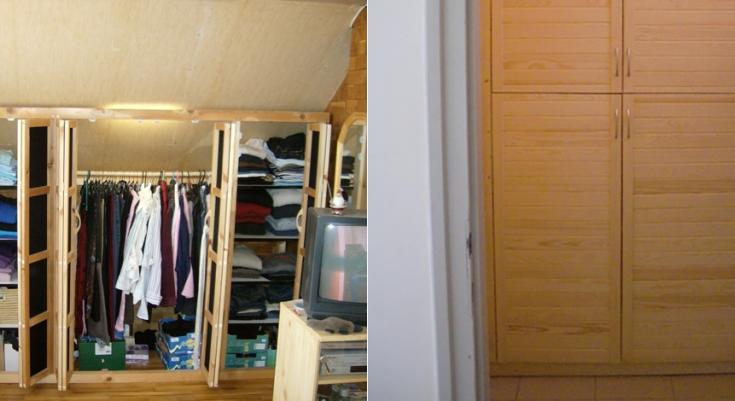 Helykihasználó beépített szekrények kis helyiségekbe