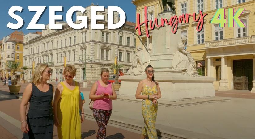 Sétálós videón járhatjuk be az épp madridi filmdíszleteibe boruló Szegedet