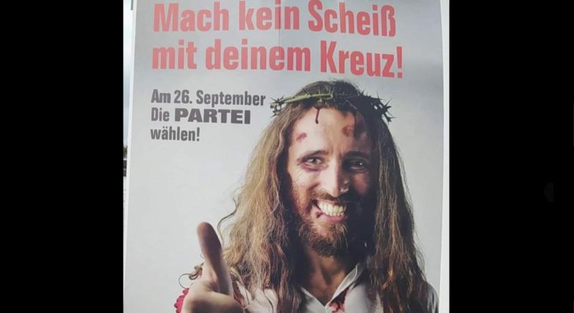 „Ne csinálj hülyeséget a kereszteddel” – üzeni egy német párt a választási plakátján