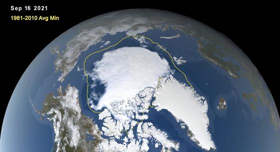 Közzétette a videót a NASA arról, hogy zsugorodik az északi-sarkvidéki jég