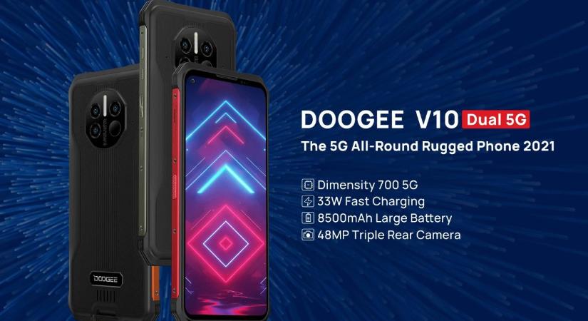 Doogee V10 5G bemutató: 8500 mAh-s akku és beépített infrás hőmérő