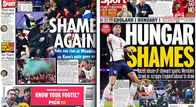 Az angol lapok a magyar szurkolók tegnapi balhéjával vannak tele, a FIFA vizsgálatot indít