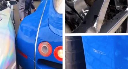 Videó: Így karcolja meg egy Bugatti Veyron parkolás közben a Lamborghini Aventador kerekét
