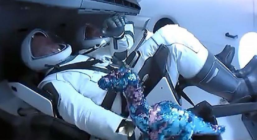 Űrdinoszaurusz lopta el a show-t az igazi űrhajósok elől a SpaceX fellövésén