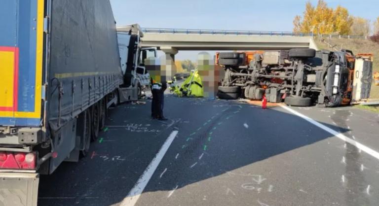 Halálra gázolta a közútkezelő pályamunkását egy bolgár kamion az M1-esen