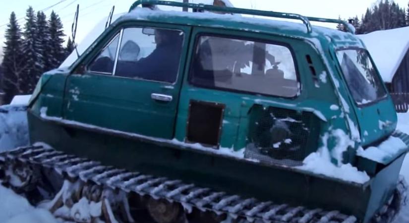 Ladából épített lánctalpas terepjárót egy orosz szaki