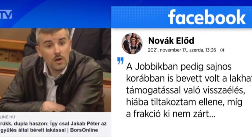 Novák Előd: Jakab Péter csak üres tagadással tud reagálni az őt ért vádakra
