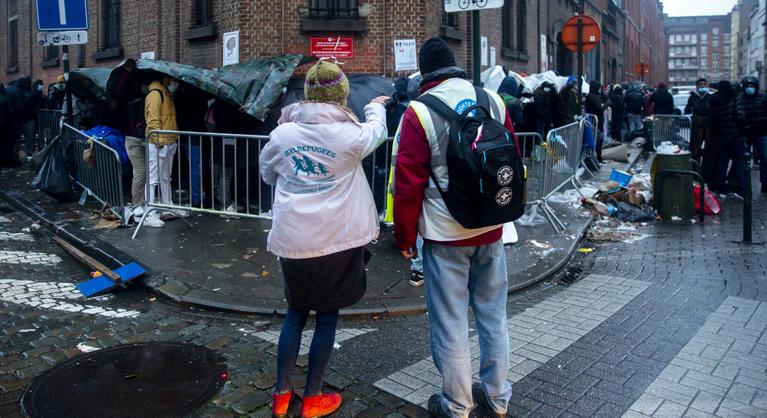 Utcára kerültek a bevándorlók Brüsszelben