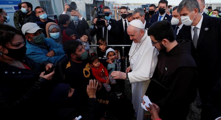 Ferenc pápa ismét Leszboszon járt a menekülteknél