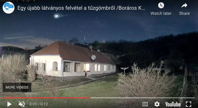 Videó: Így nézett ki a Gyöngyös felett elhúzó meteor