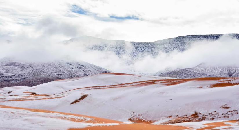 Elképesztő látványt nyújt a hófödte Szahara