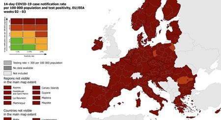 Európa a legrosszabb járványügyi besorolásba került