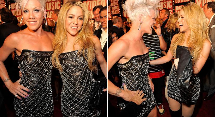 Ilyen is volt: Shakira és Pink véletlenül egyforma ruhába bújt – Kinek állt jobban ugyanaz a szett?