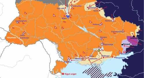 Ukrajna déli részén a leggyorsabb az orosz előrenyomulás - térképen az orosz-ukrán háború