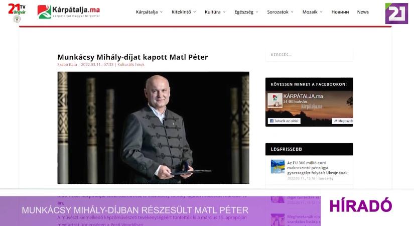 Munkácsy Mihály-díjban részesült Matl Péter