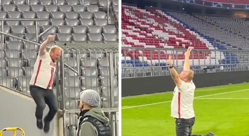 Videó: egy részeg szurkoló az Allianz Arena gyepén ünnepelte a bajorok kiesését