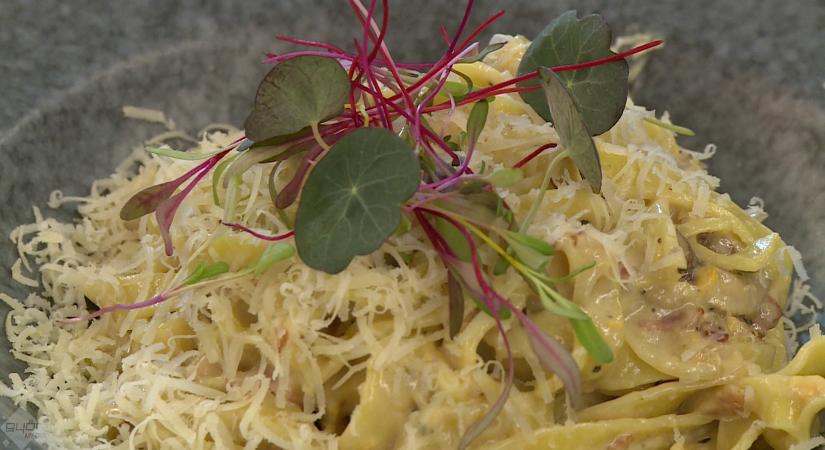 Carbonara tészta portobello gombával