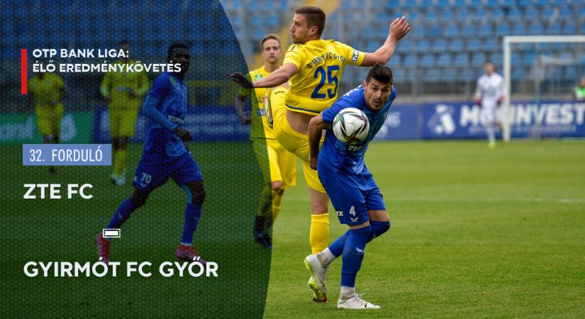 NB I, élő: ZTE FC–Gyirmót FC Győr – eredménykövetés