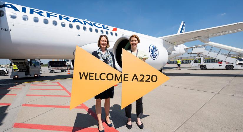 Budapesten is bemutatkozott az Air France Airbus A220-as gépe