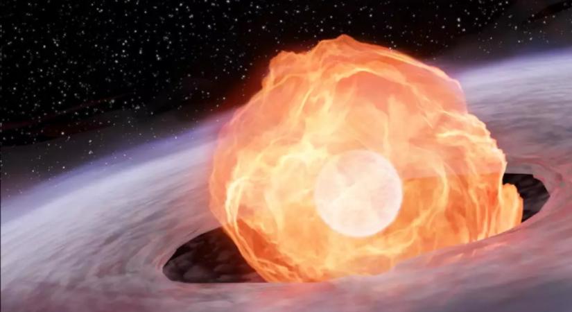 Egy nóvakitörés régen megjósolt, de eddig sosem látott tűzgolyó fázisát örökítették meg csillagászok