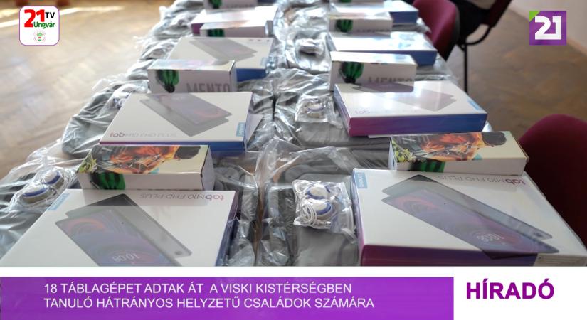 18 táblagépet adtak a Viski kistérségben tanuló hátrányos helyzetű családok számára (videó)