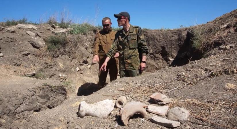 Védelmi állást ásó ukrán katonák bukkantak ókori leletekre