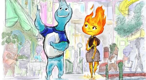 A tűz és a víz lesz a Pixar következő filmjének témája: bemutatkoznak az Elementálok