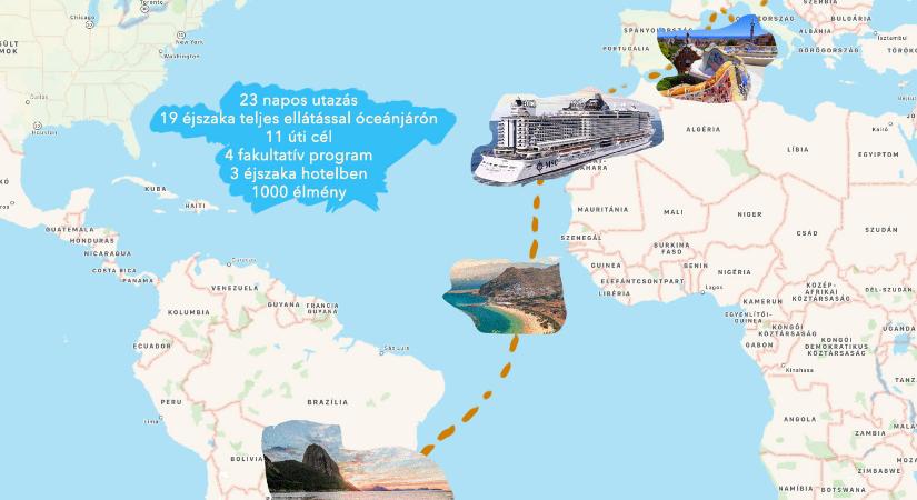Kihagyhatatlan lehetőség: Óceánjáróval Genovából Rio de Janeiróba! 11 úti cél, felejthetetlen programok 23 nap alatt!