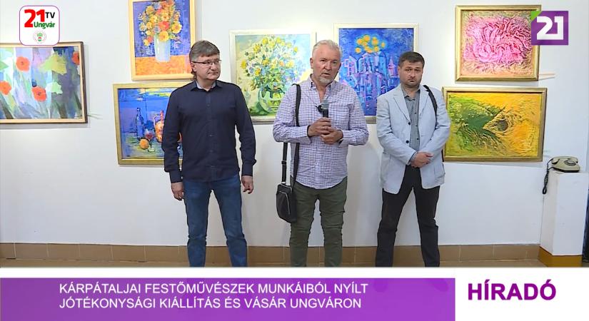 Kárpátaljai festőművészek munkáiból nyílt jótékonysági kiállítás és vásár Ungváron (videó)