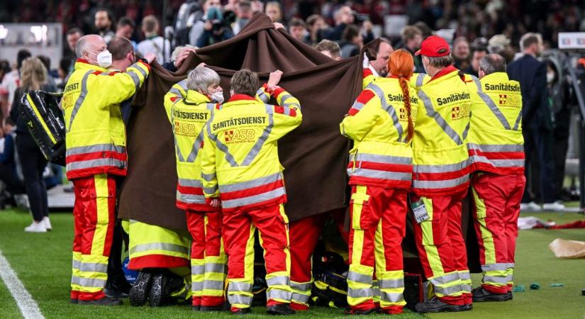 Csend uralkodott a Német Kupa döntőjében, amíg a mentősök egy ember életéért küzdöttek