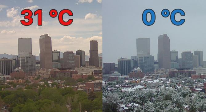 Havazás követte a 30 fokos hőséget Denverben