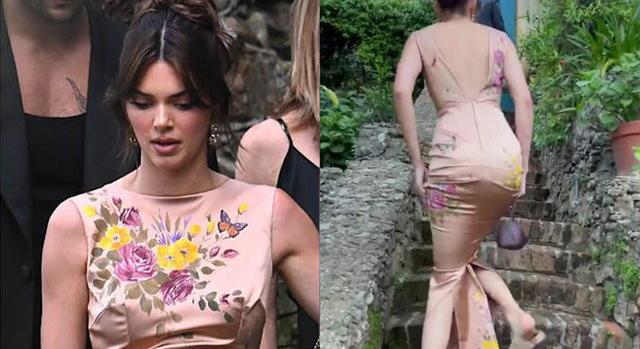 Nézni is rossz, ahogy Kendall Jenner lépcsőzni próbál extra szűk ruhájában - Videó