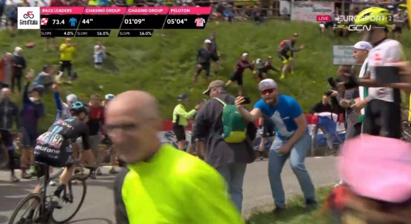 Fesztiváli a hangulat a Giro egyik legbrutálisabb hegyén, mindenki szurkolt mindenkinek