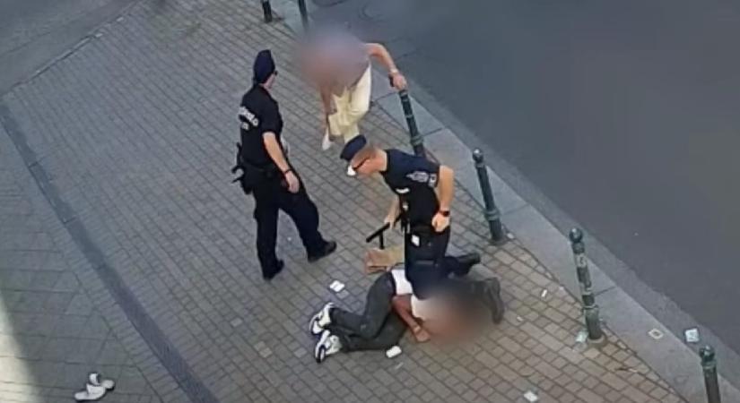Rendőrök tepertek földre egy rablót a Király utcában – videó
