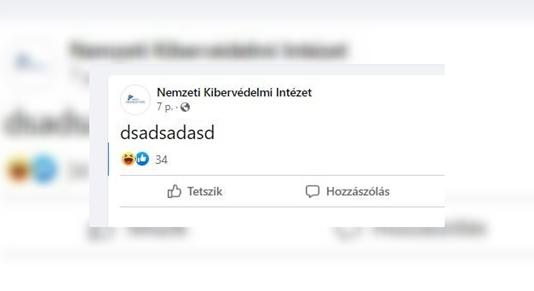 A Nemzeti Kibervédelmi Intézet kiírta Facebookra a nap mottóját: dsadsadasd