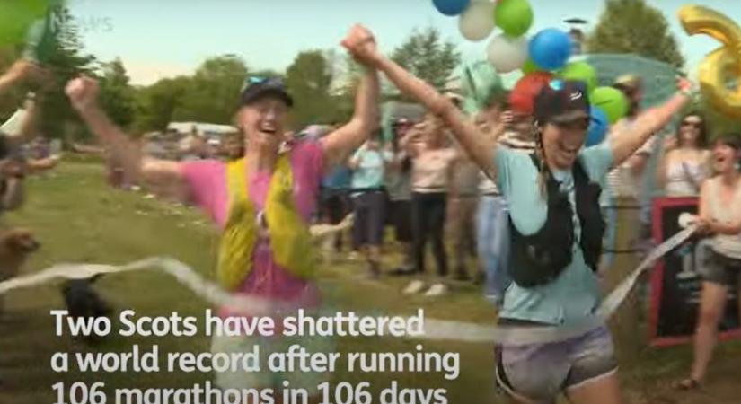 106 nap alatt 106 maratont futott le a skót páros