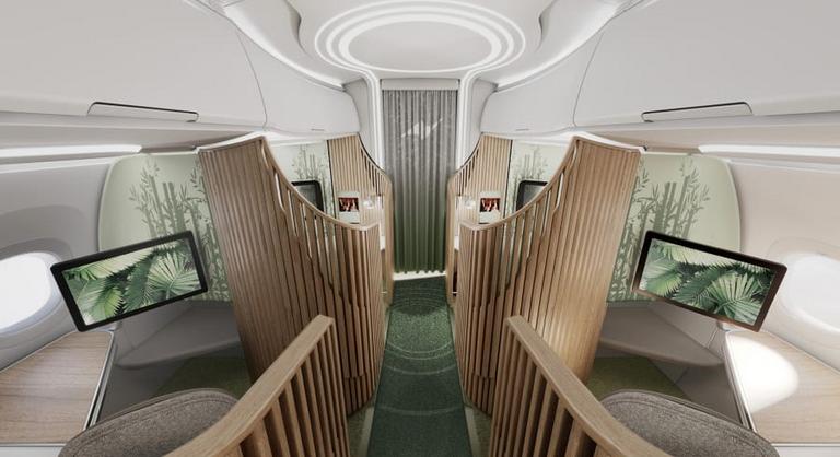 A lebegő bútorzatú repülőgépkabin lehet az utazás jövője