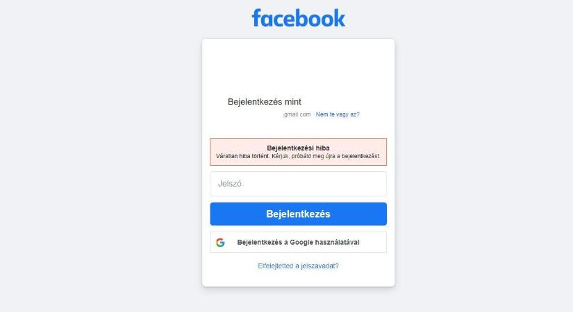 Akadozik a Facebook: a felhasználók egy része nem tud bejelentkezni