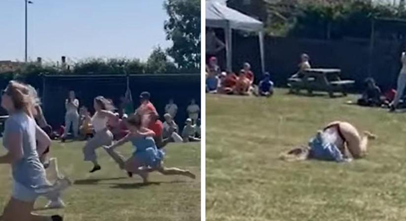 Videó: az anyuka óriásit zakózott, mindenki látta a bugyiját
