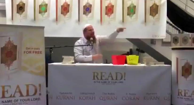 Erre nem állt készen a világ: asztalcsapkodó, németül üvöltöző iszlám hittérítő (videó) (videó)